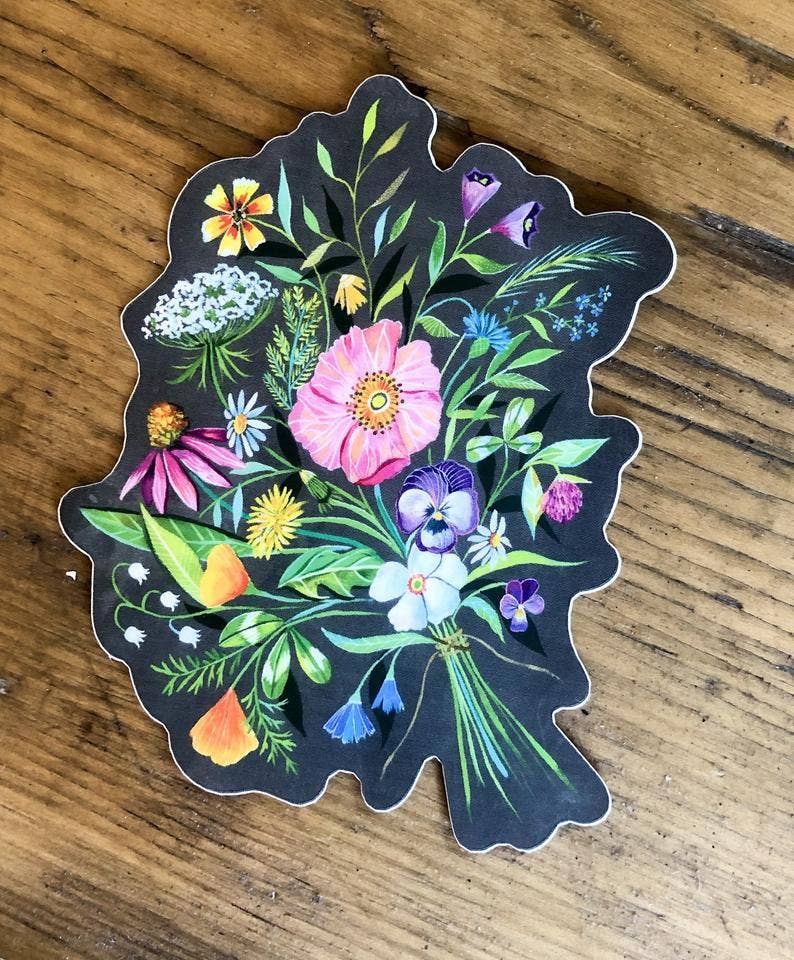 Katie Daisy Bouquet Matte Laminate Sticker
