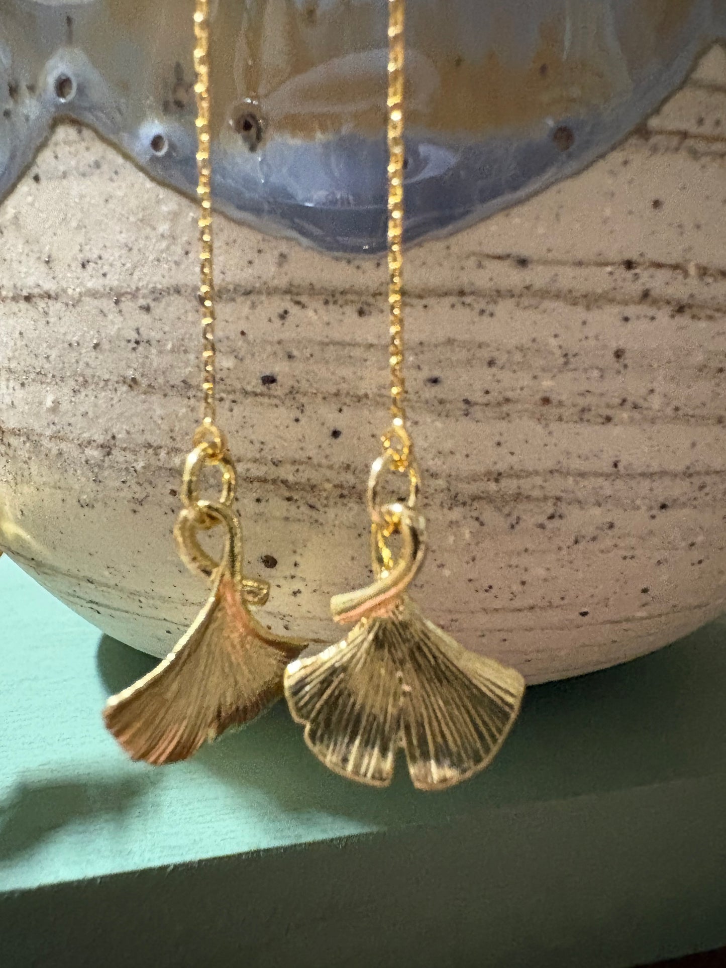 Ginkgo Leaf Thread Earrings