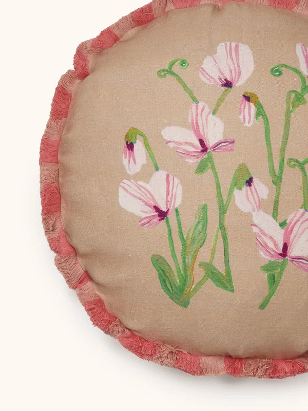 Bonnie and Neil Cushion - Sweet Pea Buff