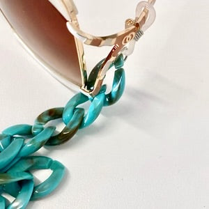 Salty Safari Sunglass Chain - Turquoise Tortoiseshell