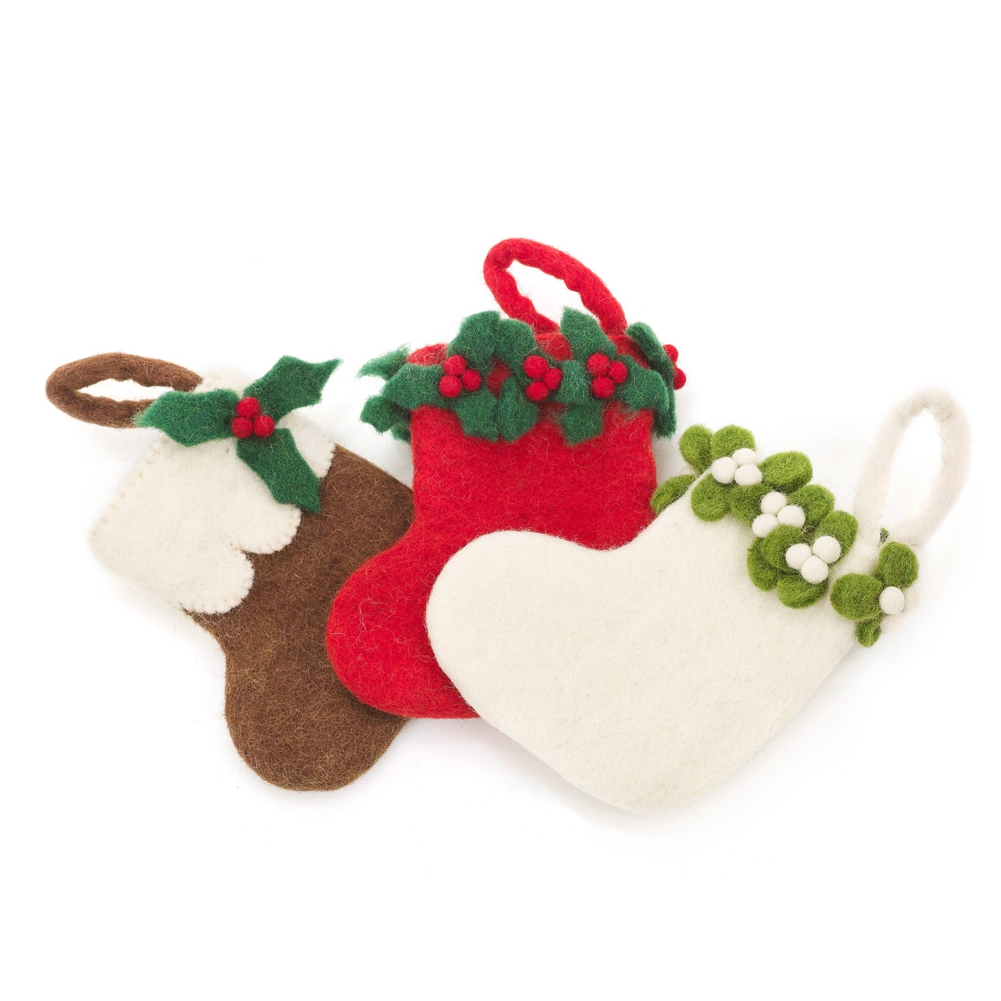 Handmade Felt Mini Christmas Stocking: Christmas Pudding