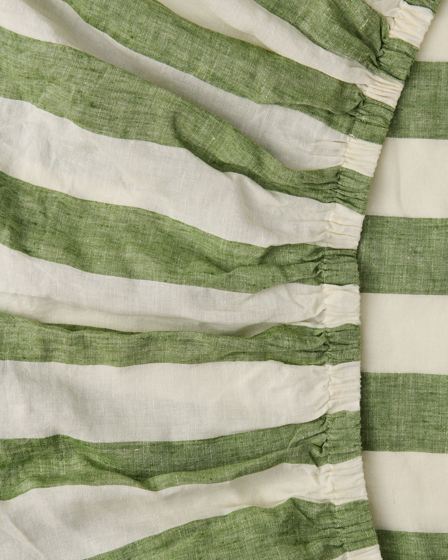 Kip and Co Fitted Sheet Moss Stripe