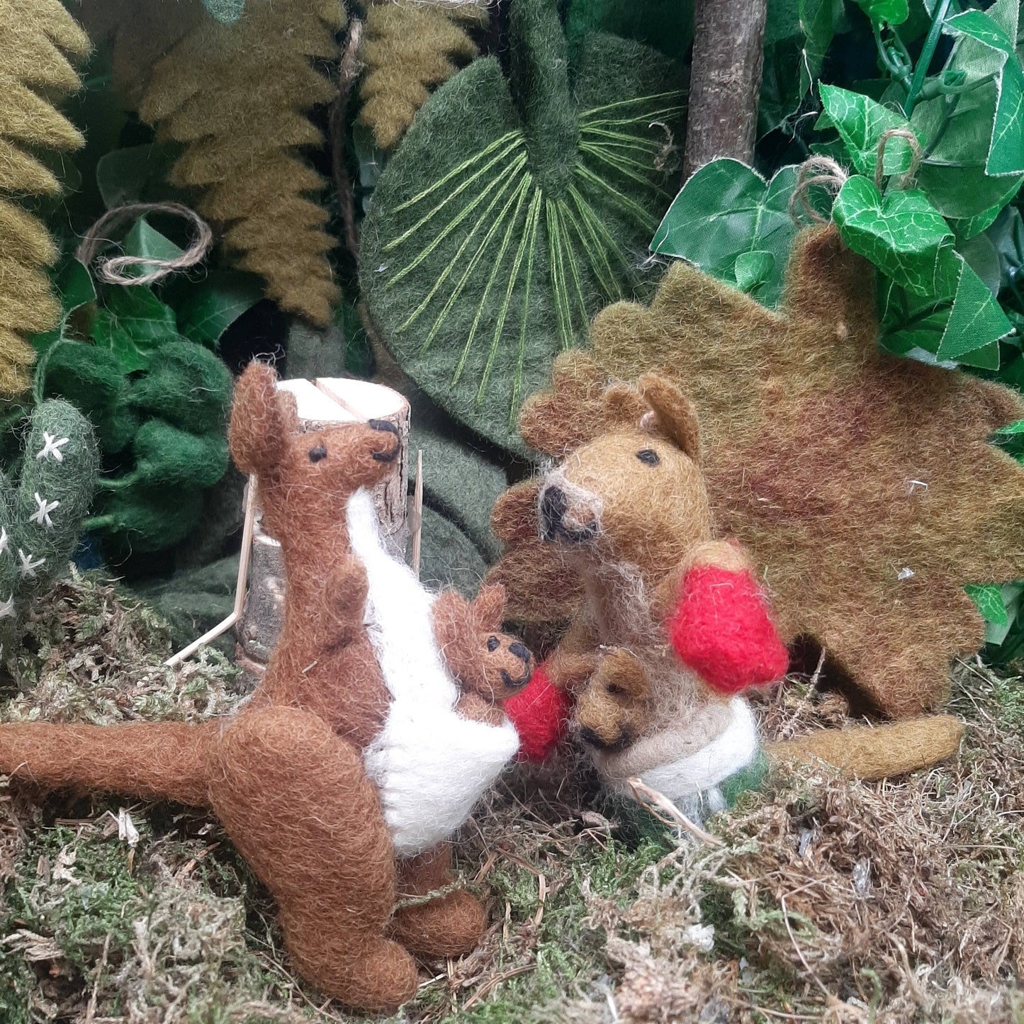 Handmade Felt Kanga & Roo Hanging Kangaroo Decoration