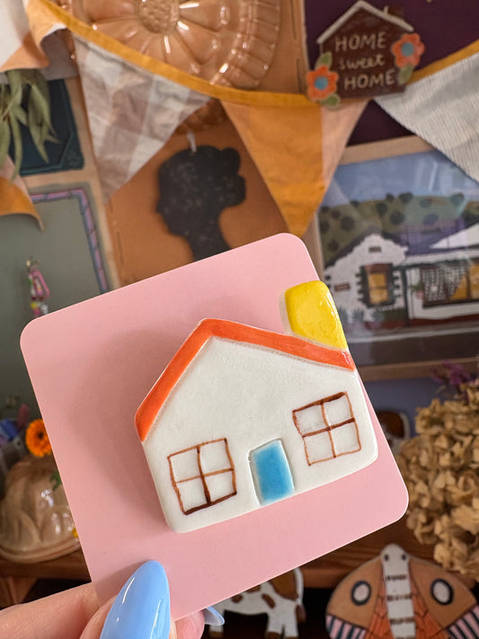 Togetherness Ceramic Brooch - house