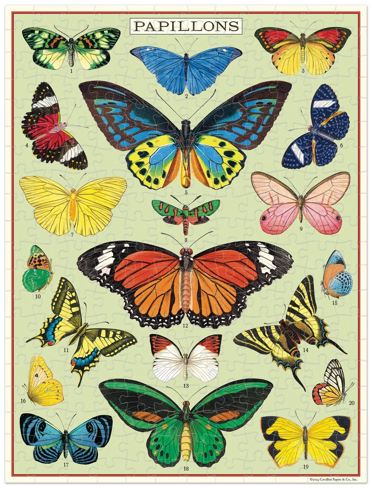 Cavallini Vintage Mini Puzzle - Butterflies