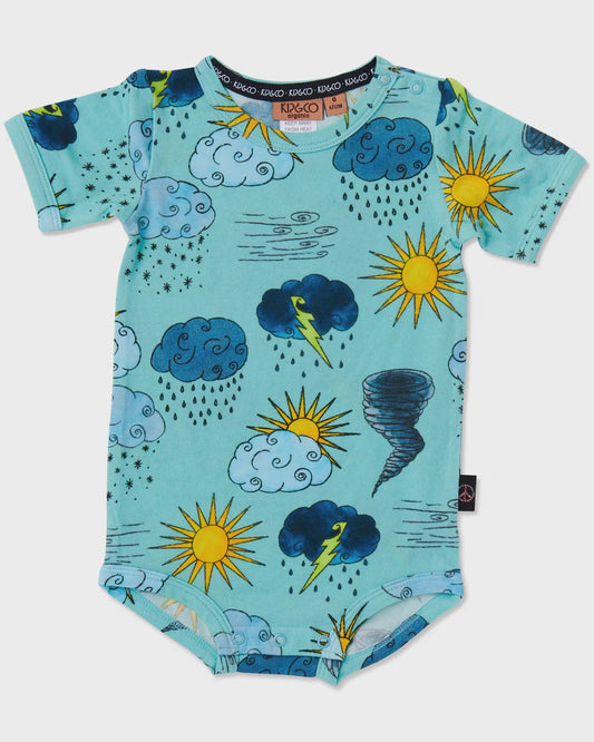 Kip and Co Organic Short Sleeve Romper - Weather Report