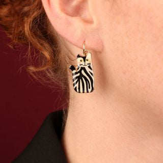 Taratata Jewellery - Alfred Tall Cat Lever Back Earrings