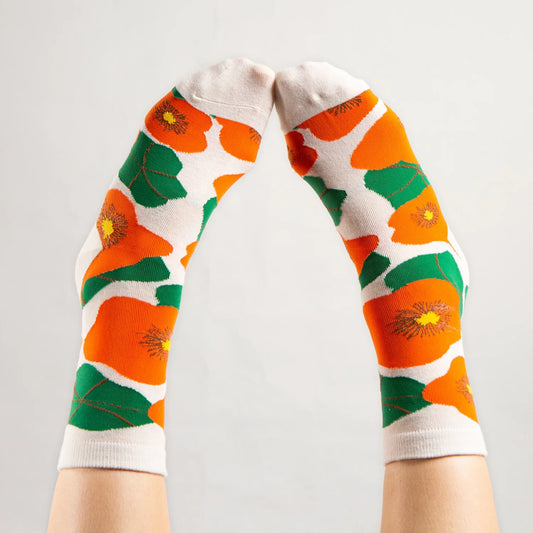 Hello Maë Nasturtium Socks - Off White