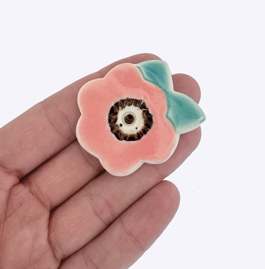 Togetherness Flowerful Ceramic Brooch - Camellia