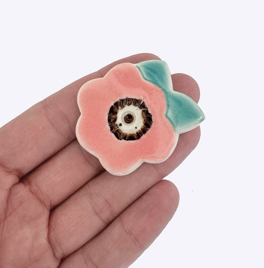 Togetherness Flowerful Ceramic Brooch - Camellia