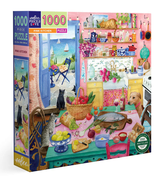Eeboo 1000 piece puzzle - Pink Kitchen