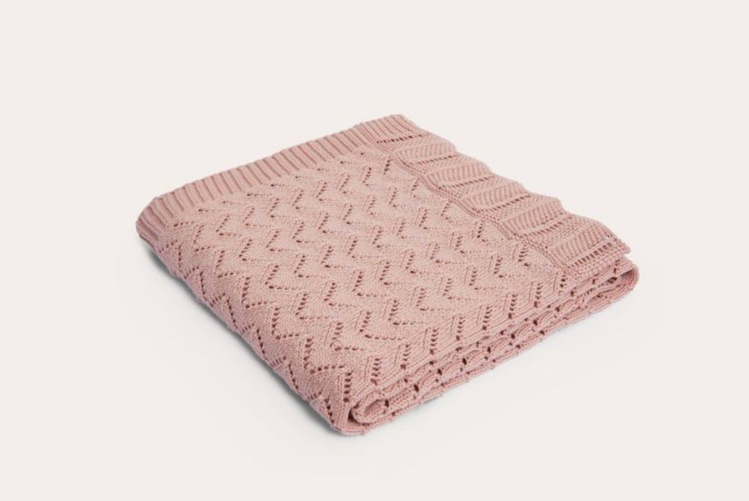 DLux Mica Chevron Pointelle Baby Blanket
