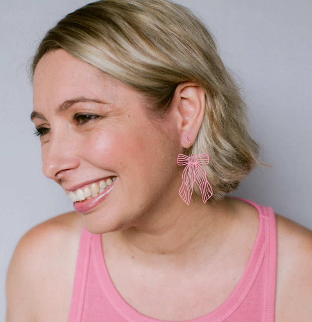 Denz Pretty Bow Pink Earrings