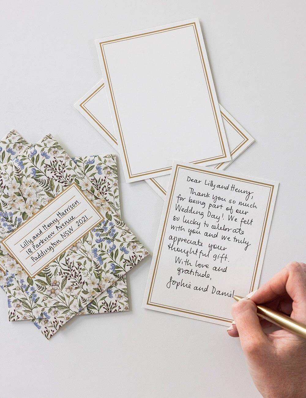 Bespoke Letterpress - Forget Me Not 4pk Scallop Notecard Set