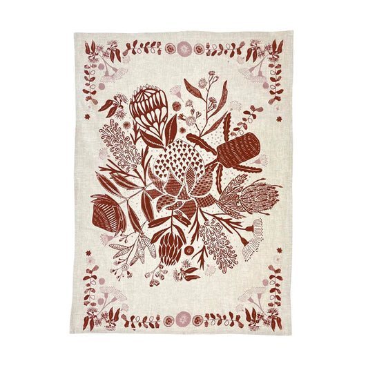 Tinker Tea Towel - Folk Red Clay