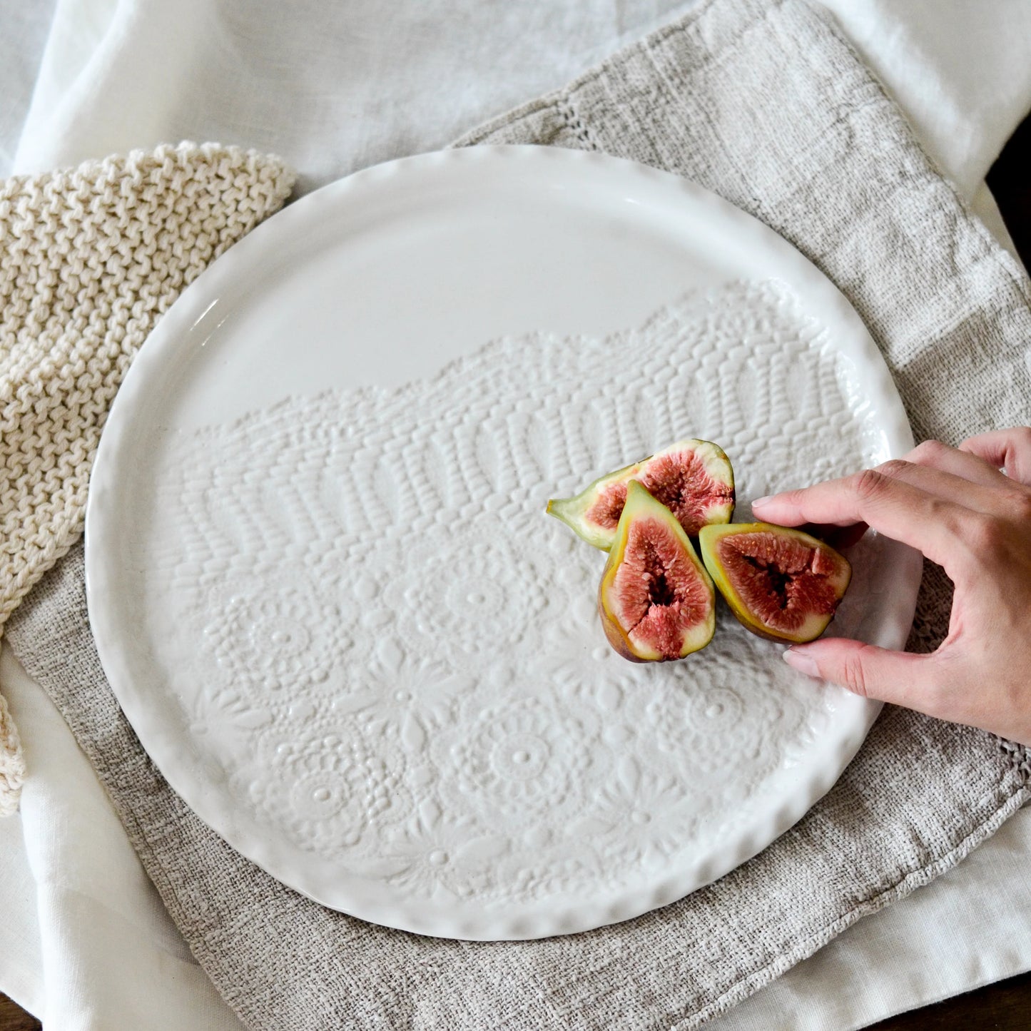 Kim Wallace Lace Serving Platter