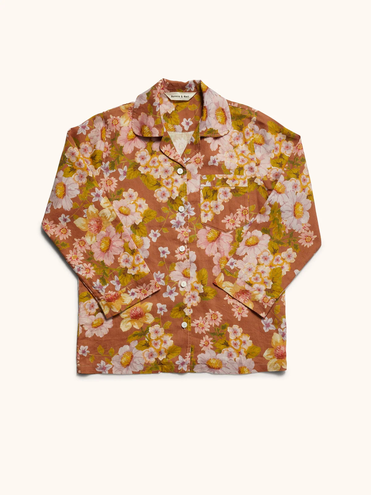 Bonnie and Neil Buttercup Rust Linen Pjs