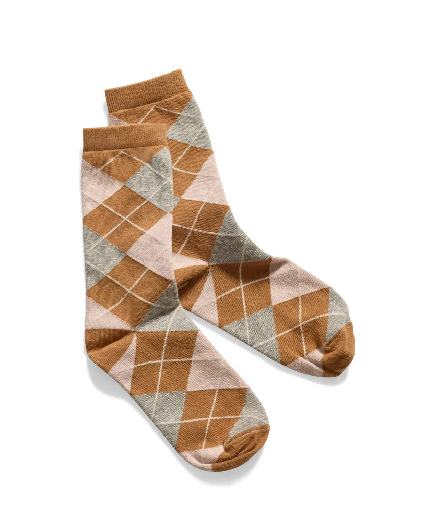 lisa b Women’s Cotton Crew Socks - Argyle