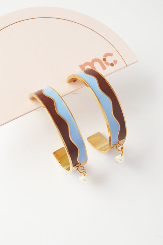 Middle Child Earrings - Meridian (blue/brown)