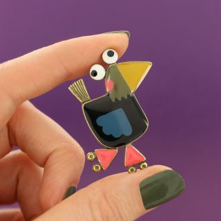 Taratata Jewellery - Roule Ma Poule Brooch - Dark