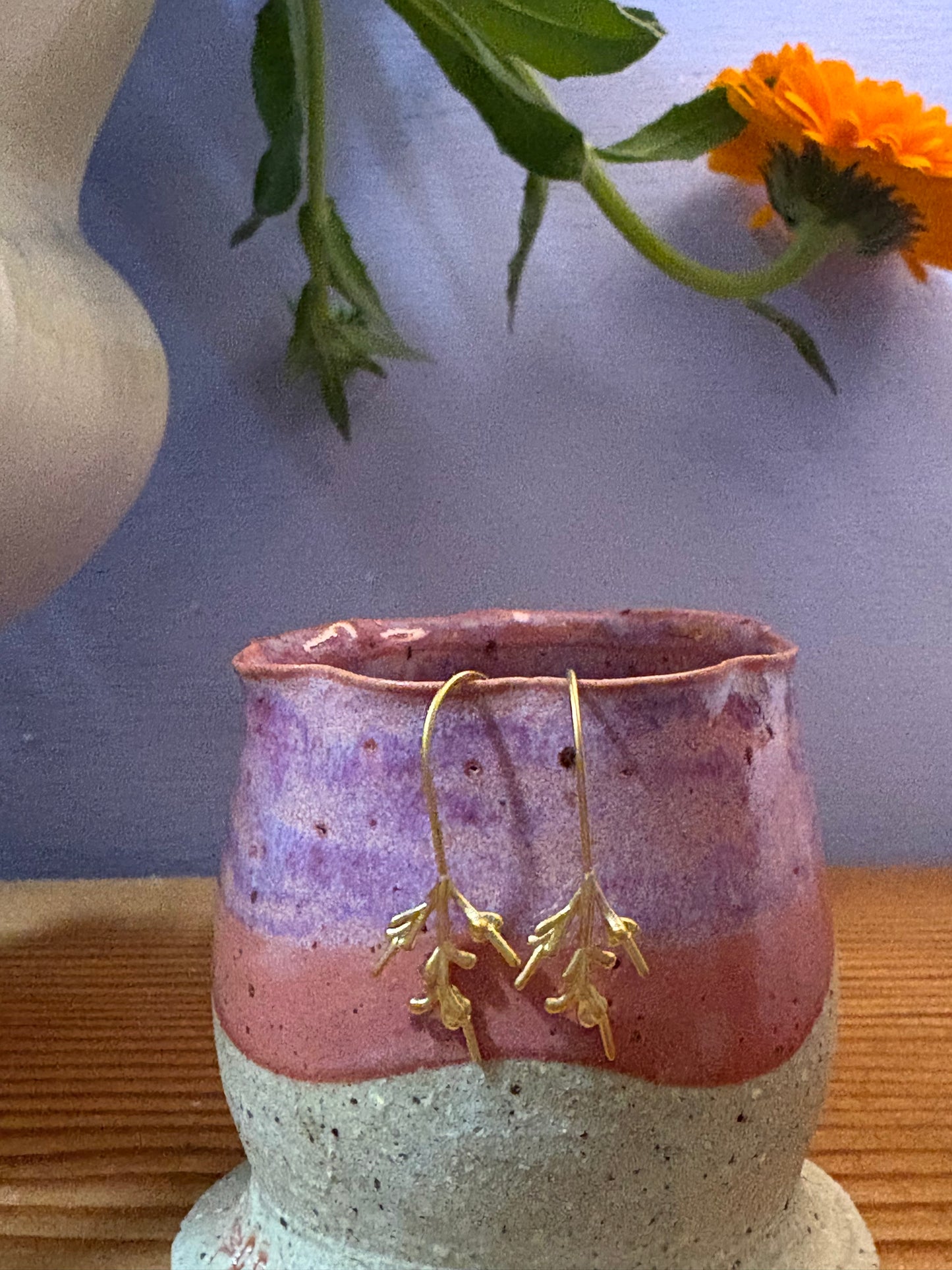 Tiny Branch Hook Earrings (gold)