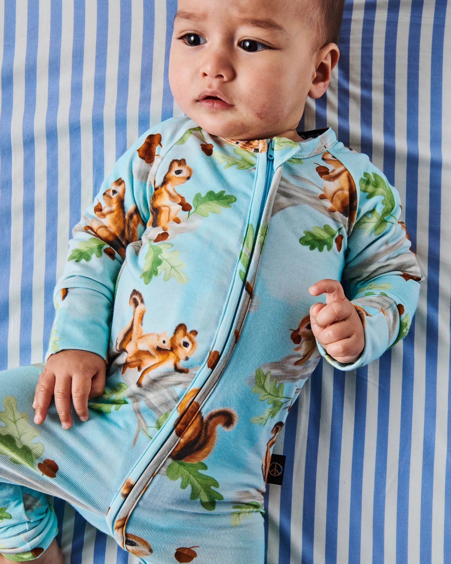 Kip and Co Organic Long Sleeve Zip Romper - Squirrel Scurry