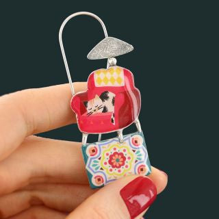 Taratata Jewellery - Chanapé Large Brooch - Red