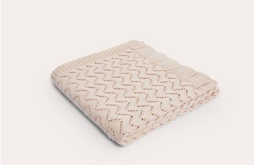 DLux Mica Chevron Pointelle Baby Blanket