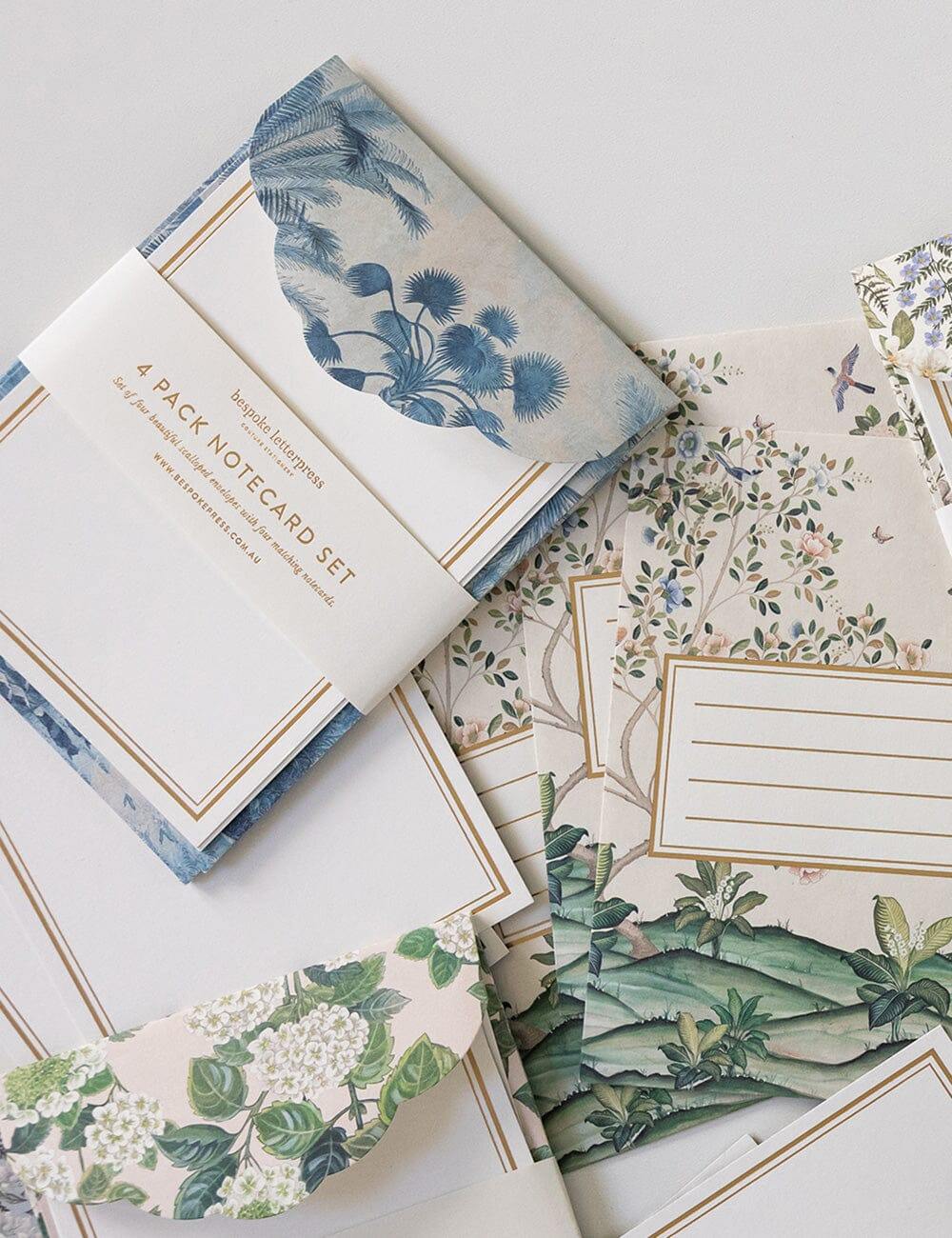 Bespoke Letterpress - Subcontinent 4pk Scallop Notecard Set