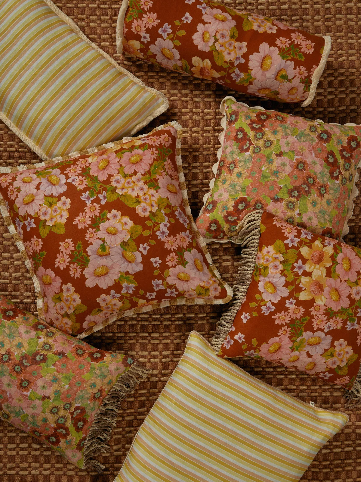 Bonnie and Neil Cushion - Buttercup Rust 60cm