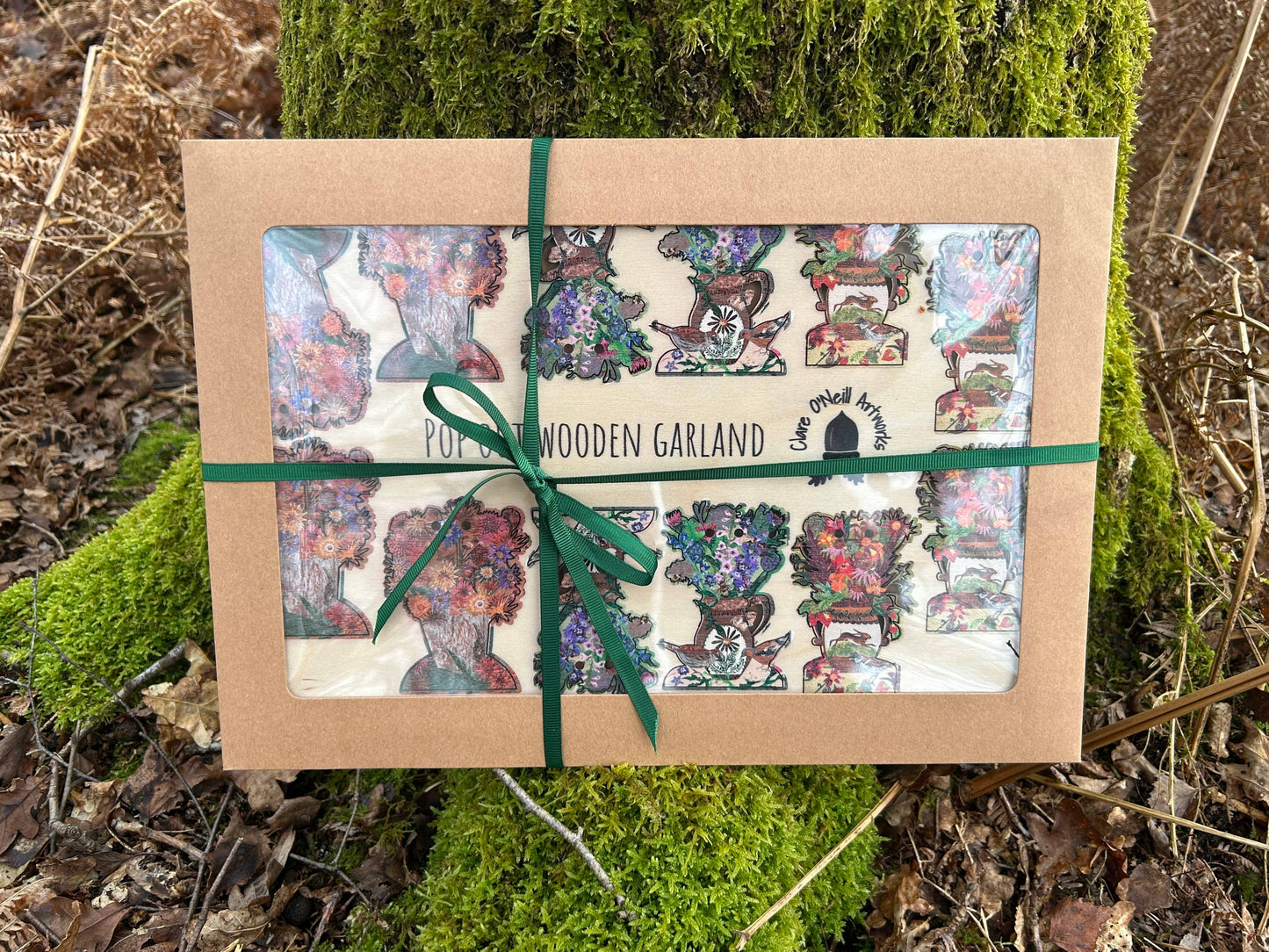 Pop out make your own floral wooden garland 