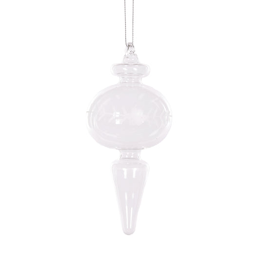 Clear Etched Finial Hanging