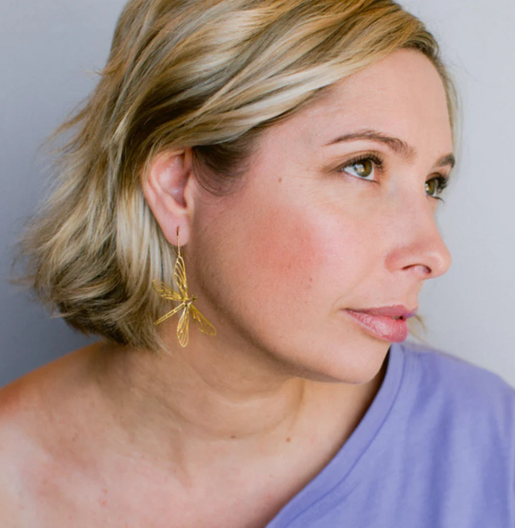 Denz earrings -Dragonfly Earrings - Gold