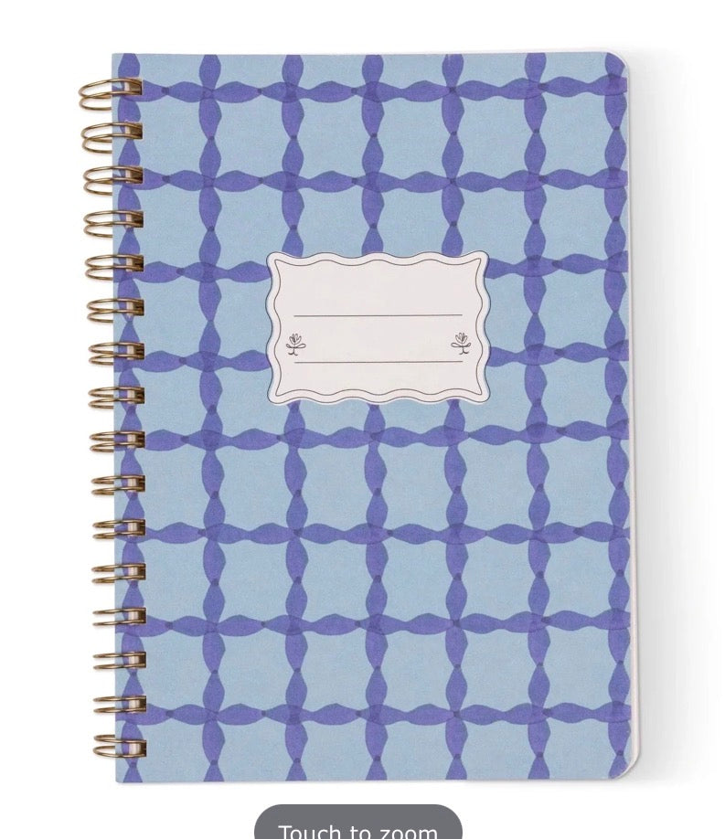 Small Twinwire Notebook - Blue Lattice
