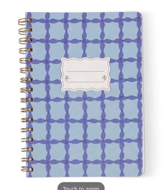 Small Twinwire Notebook - Blue Lattice