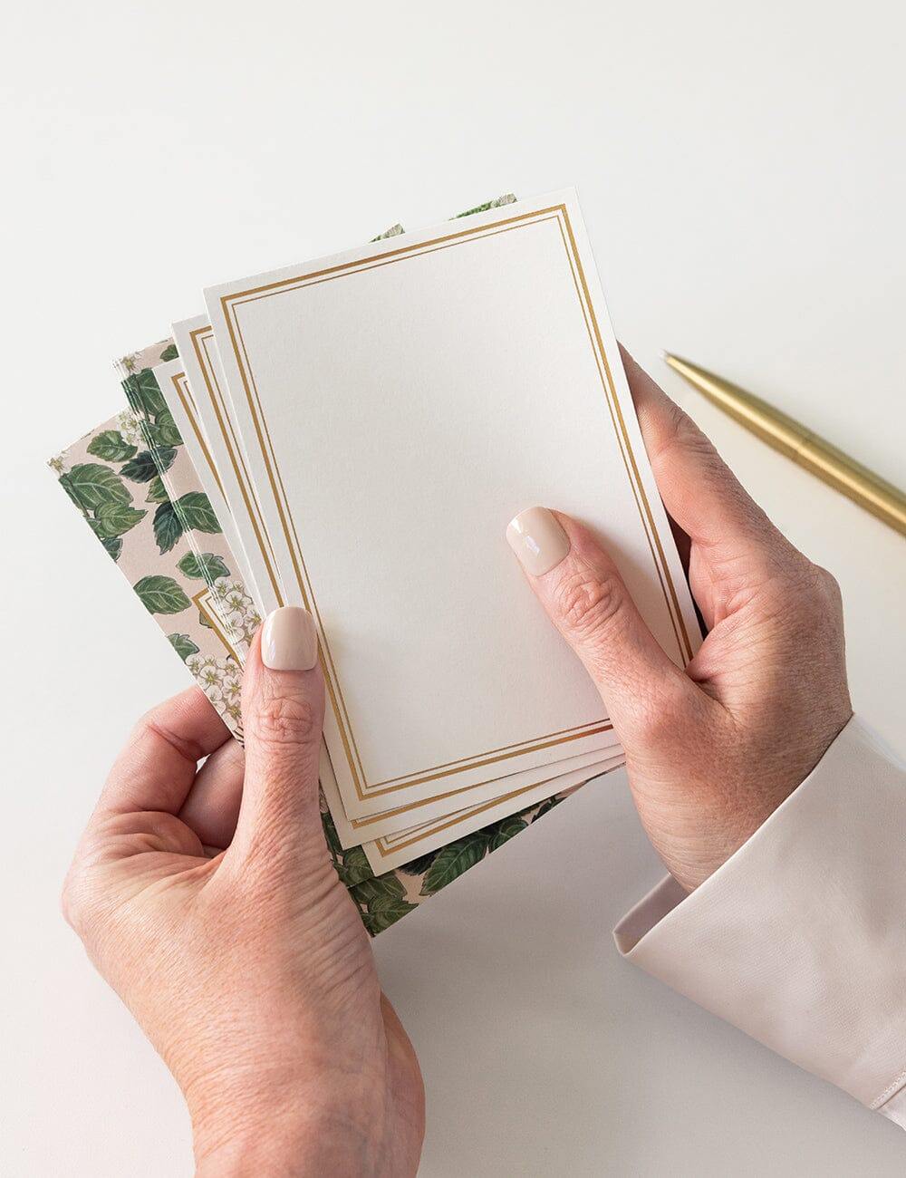 Bespoke Letterpress - Hydrangea 4pk Scallop Notecard Set