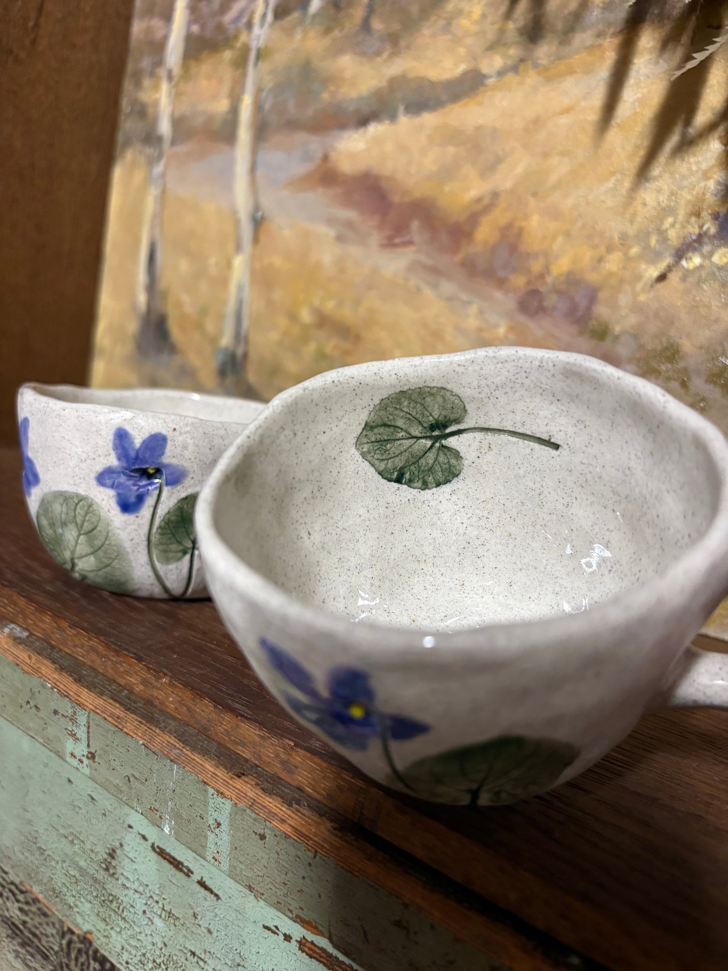 Handmade Ceramic Violet Cup