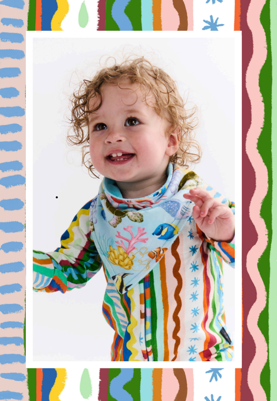 Kip and Co Organic Long Sleeve Zip Romper - Beach Patterns