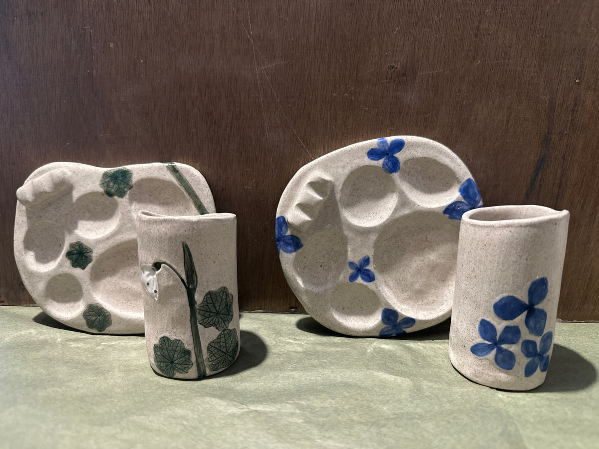 Handmade Ceramic Paint Palette Sets