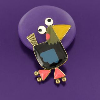 Taratata Jewellery - Roule Ma Poule Brooch - Dark
