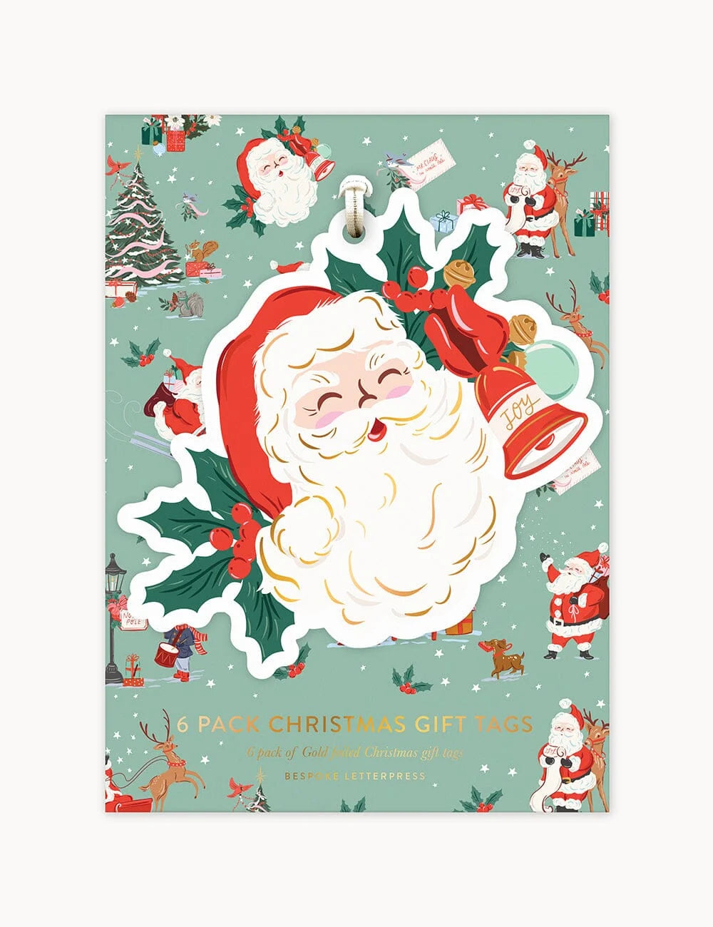 Jingle Bells Santa Gift Tags 6pk