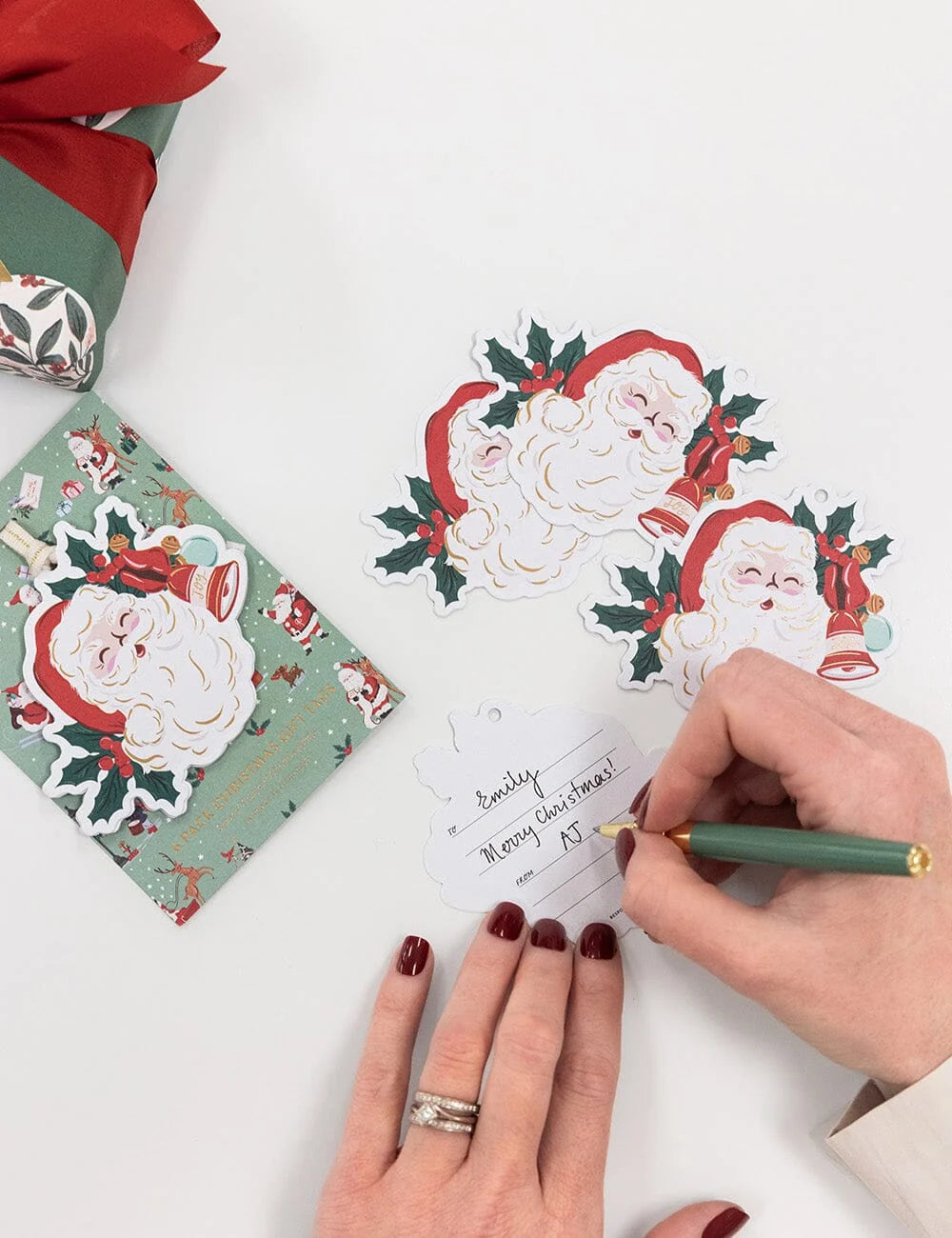 Jingle Bells Santa Gift Tags 6pk