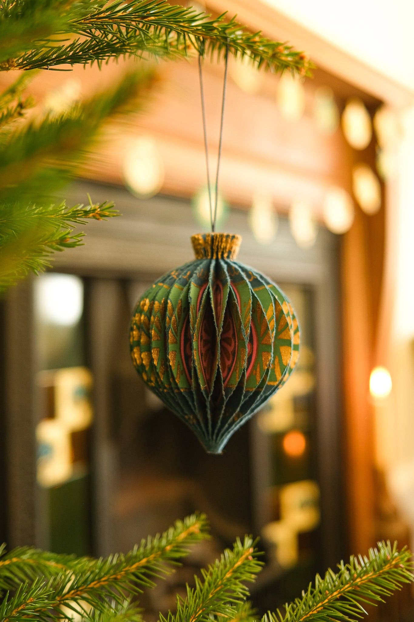 Blue Bauble Honeycomb Decoration