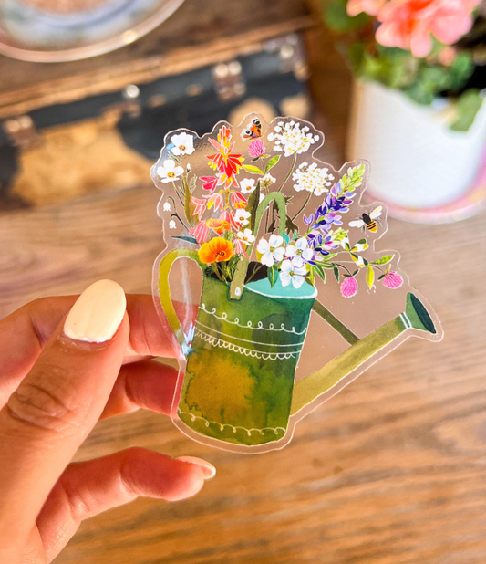 Katie Daisy ‘Watering Can’ Clear Sticker