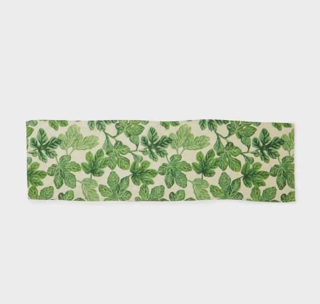 Bonnie and Neil Linen Table Runner Green Fig Leaf