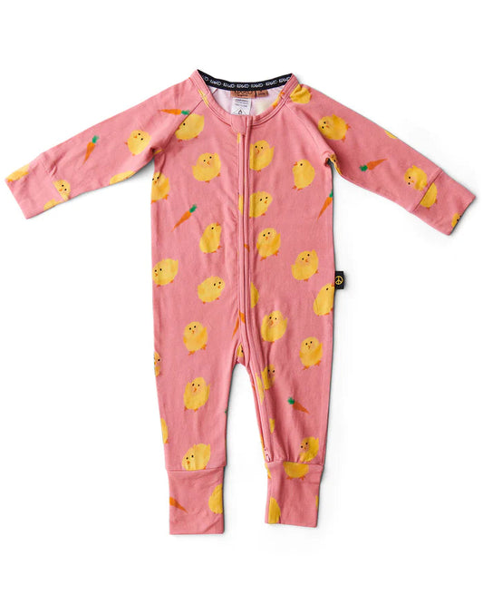 Kip and Co Organic Long Sleeve Zip Romper - Little Chick