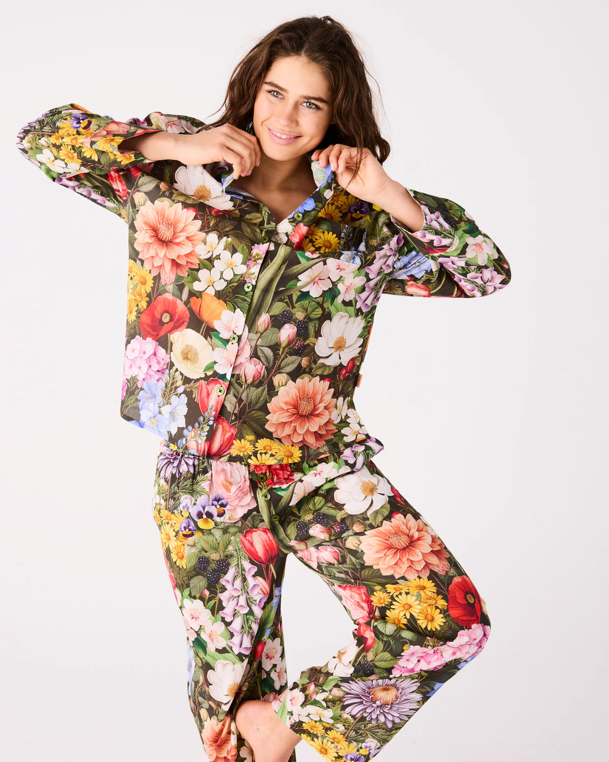 Kip and Co Cottage Garden Eden Organic Cotton Long Sleeve Pyjamas