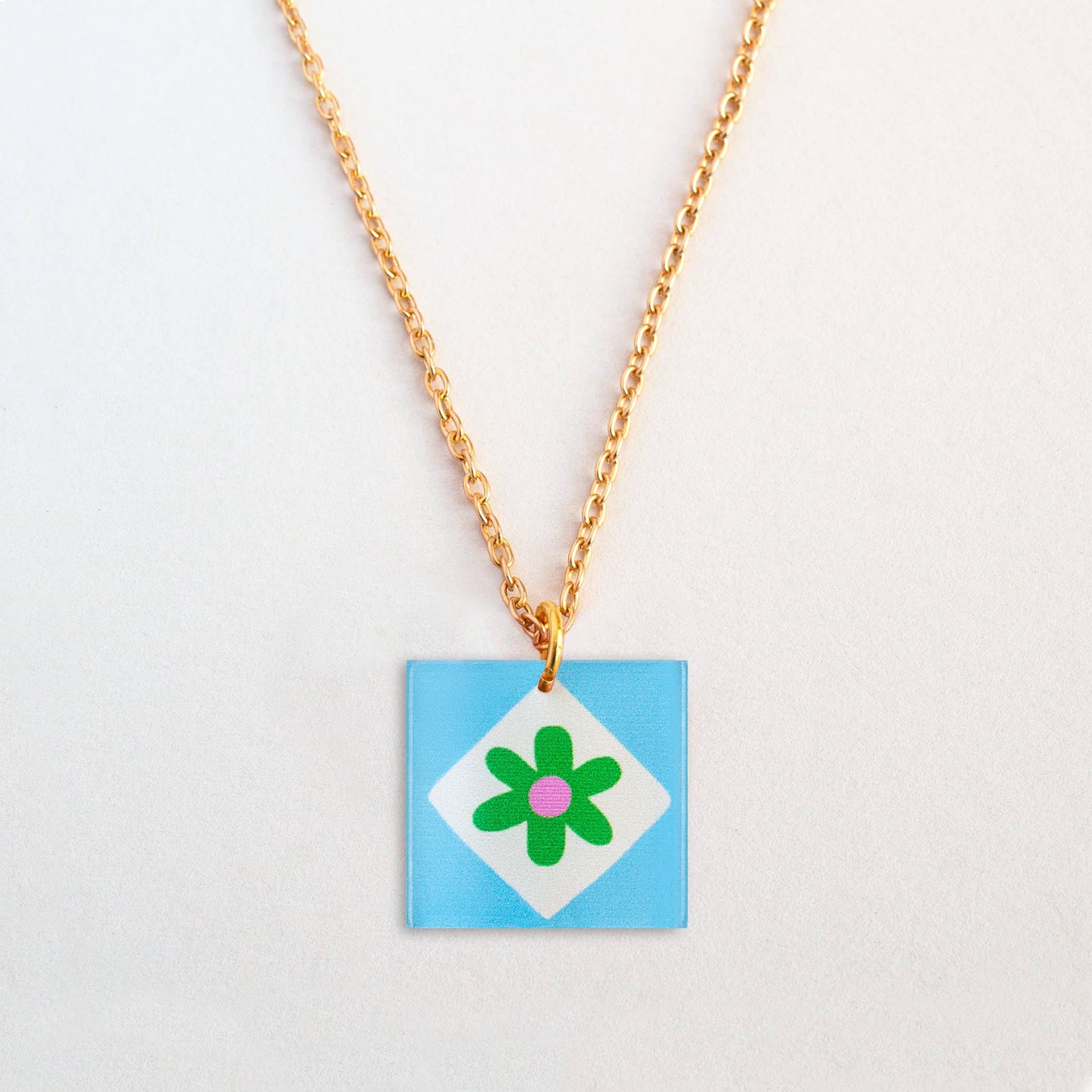 Floral Charm Necklace | Blue | Pendant | Jewellery Gift