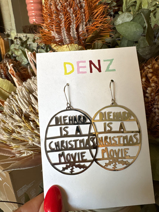 Denz earrings - Die Hard is a Christmas Movie (silver)
