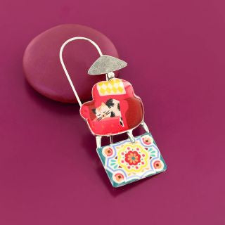 Taratata Jewellery - Chanapé Large Brooch - Red